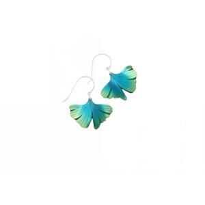 NEW HOLLY YASHI women's single ginko earring in blue/green